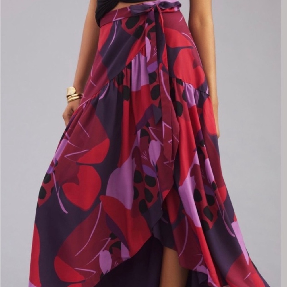 Anthropologie Hutch Printed Wrap Maxi Skirt Medium